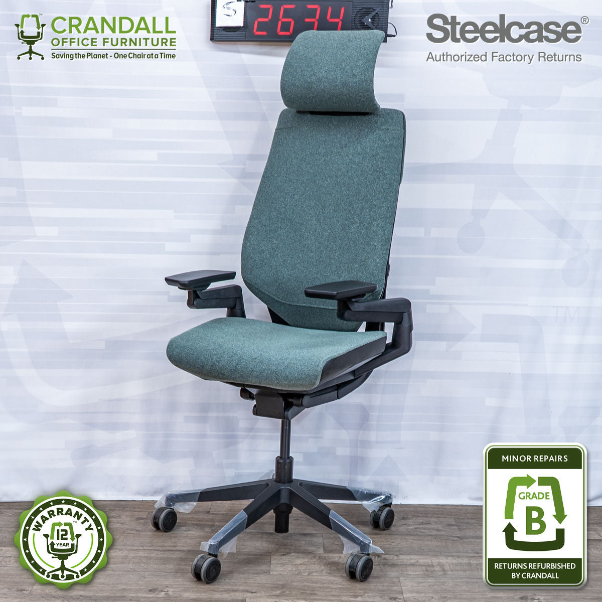 S-2634 - Steelcase Gesture with Headrest - Grade B