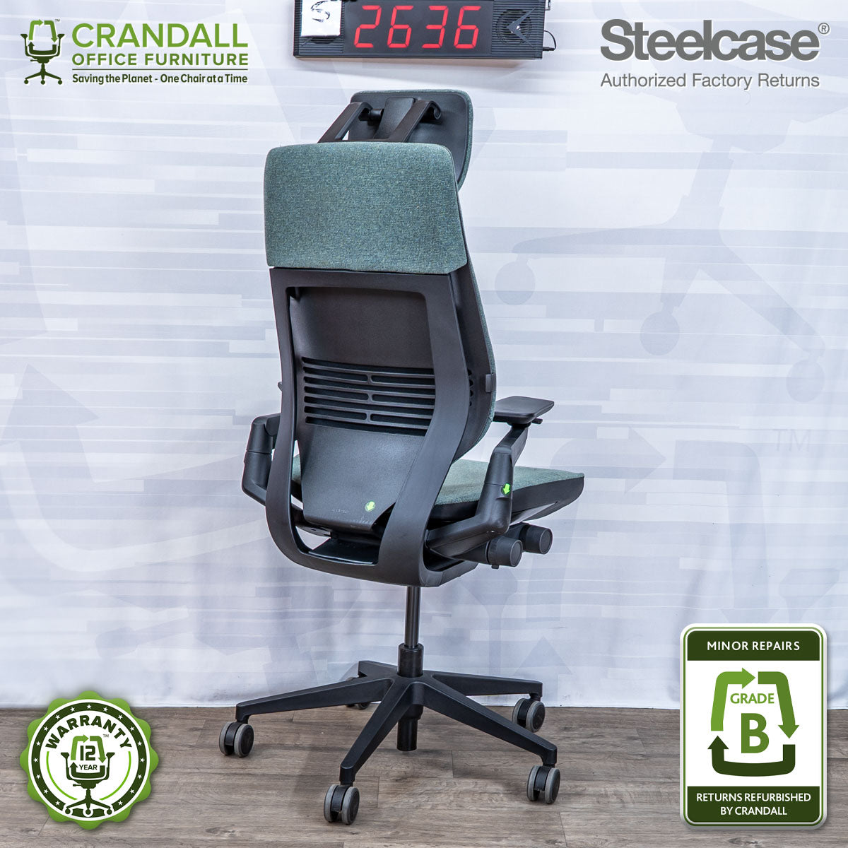 S-2636 - Steelcase Gesture with Headrest - Grade B