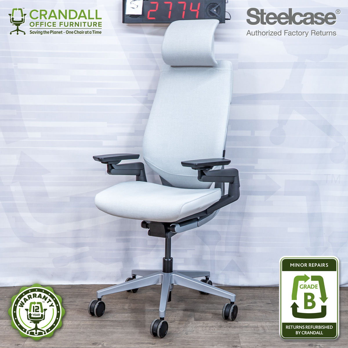 S-2774 - Steelcase Gesture with Headrest - Grade B