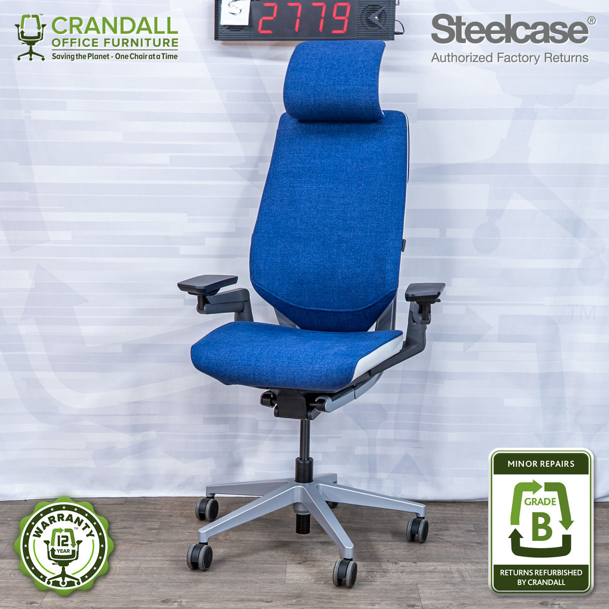 S-2779 - Steelcase Gesture with Headrest - Grade B