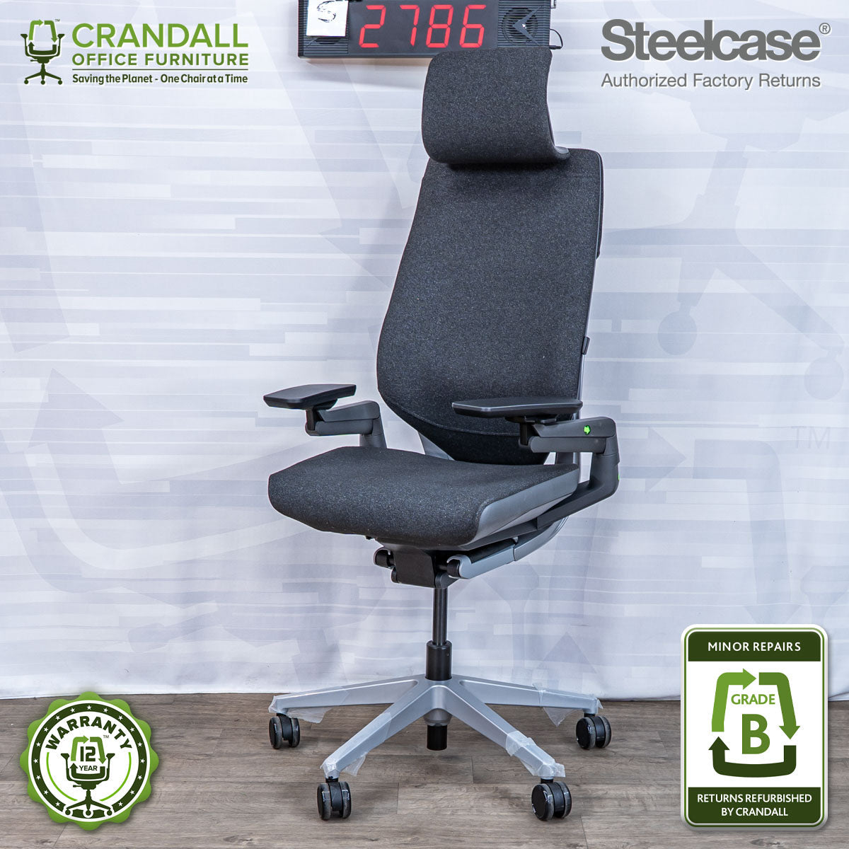 S-2786 - Steelcase Gesture with Headrest - Grade B