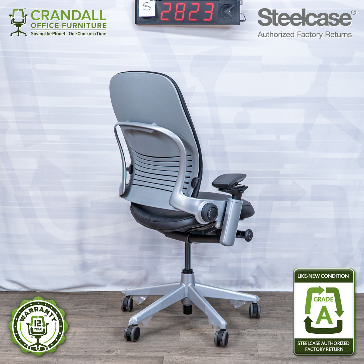 S-2823 - Steelcase V2 Leap - Grade A – Crandall Office Furniture