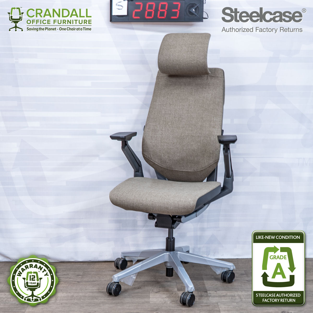 S-2883 - Steelcase Gesture with Headrest - Grade A