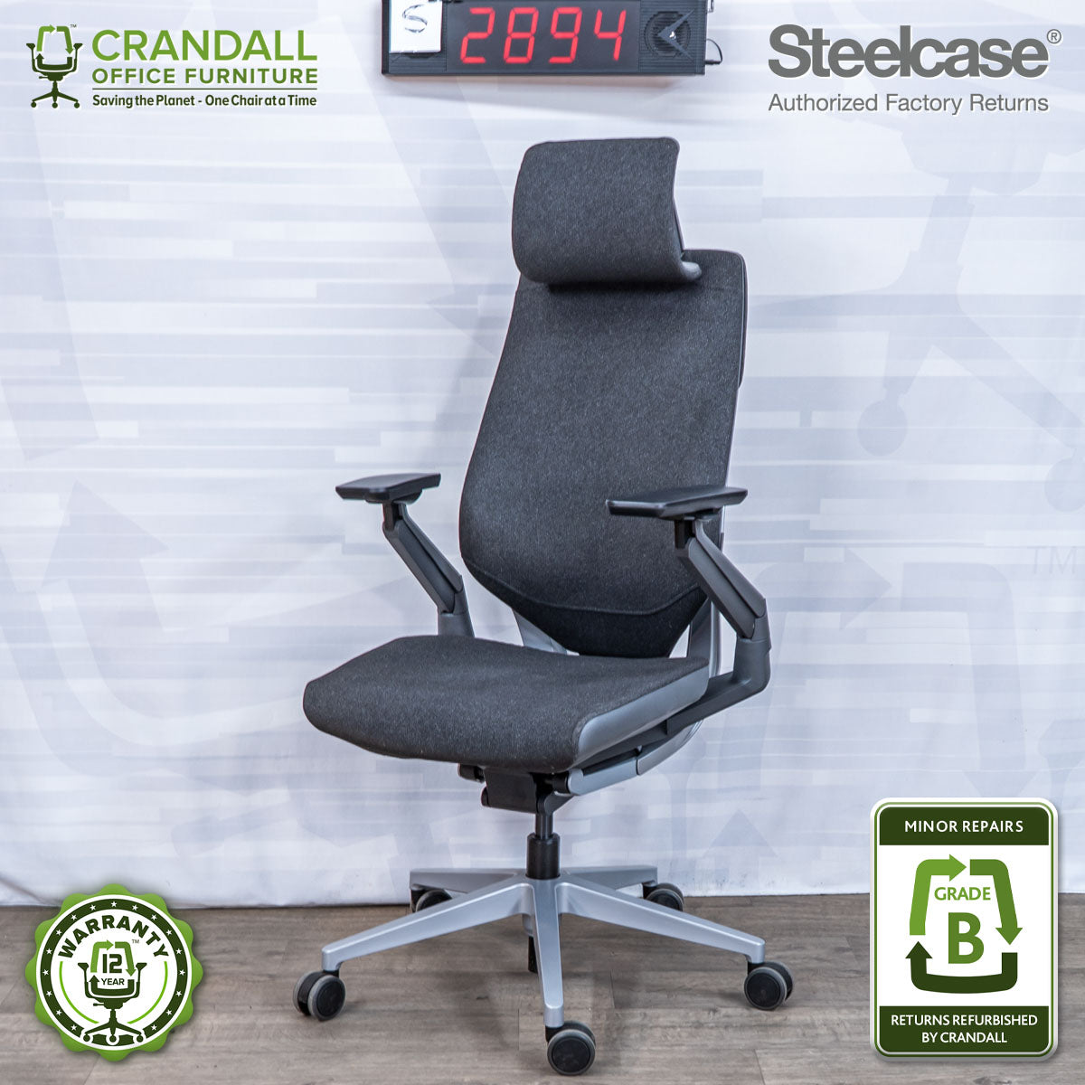 S-2894 - Steelcase Gesture with Headrest - Grade B