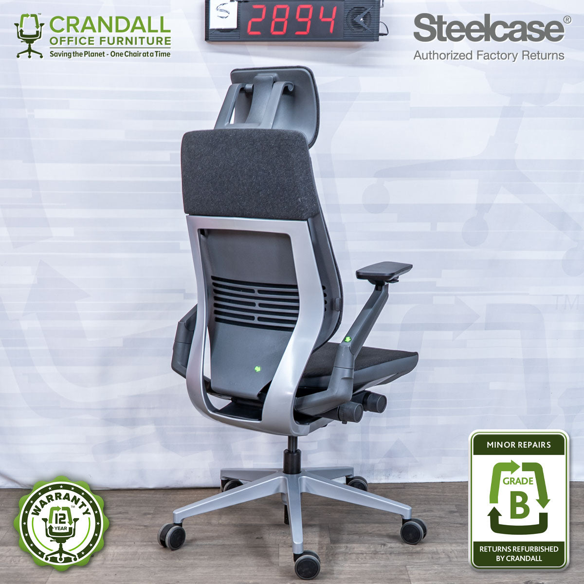 S-2894 - Steelcase Gesture with Headrest - Grade B