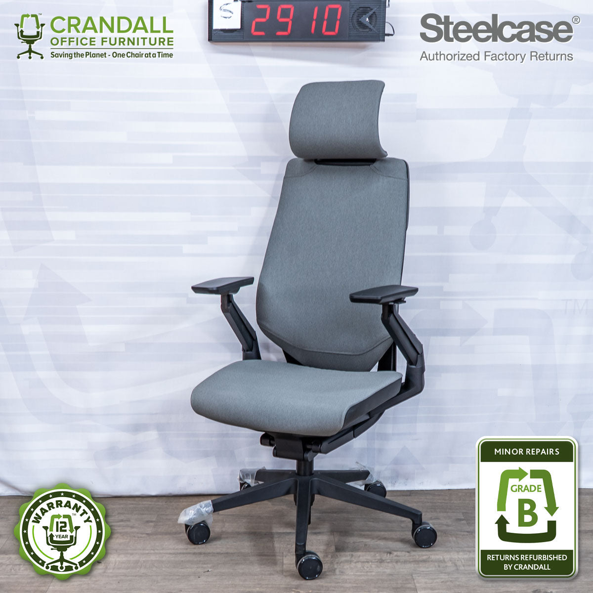 S-2910 - Steelcase Gesture with Headrest - Grade B