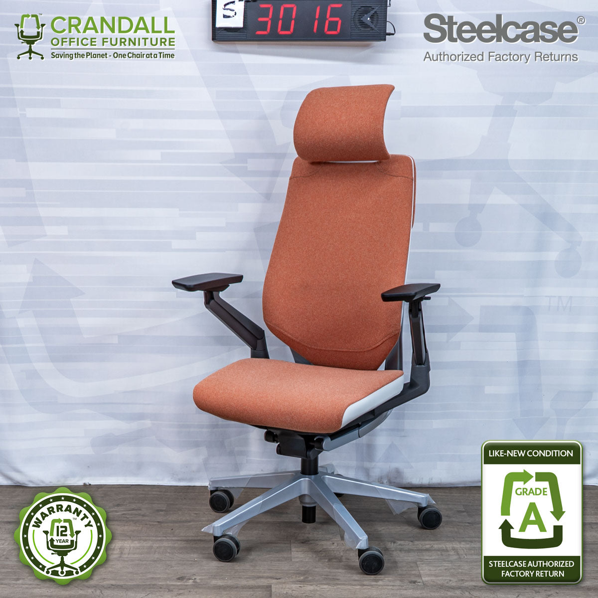 S-3016 - Steelcase Gesture with Headrest - Grade A