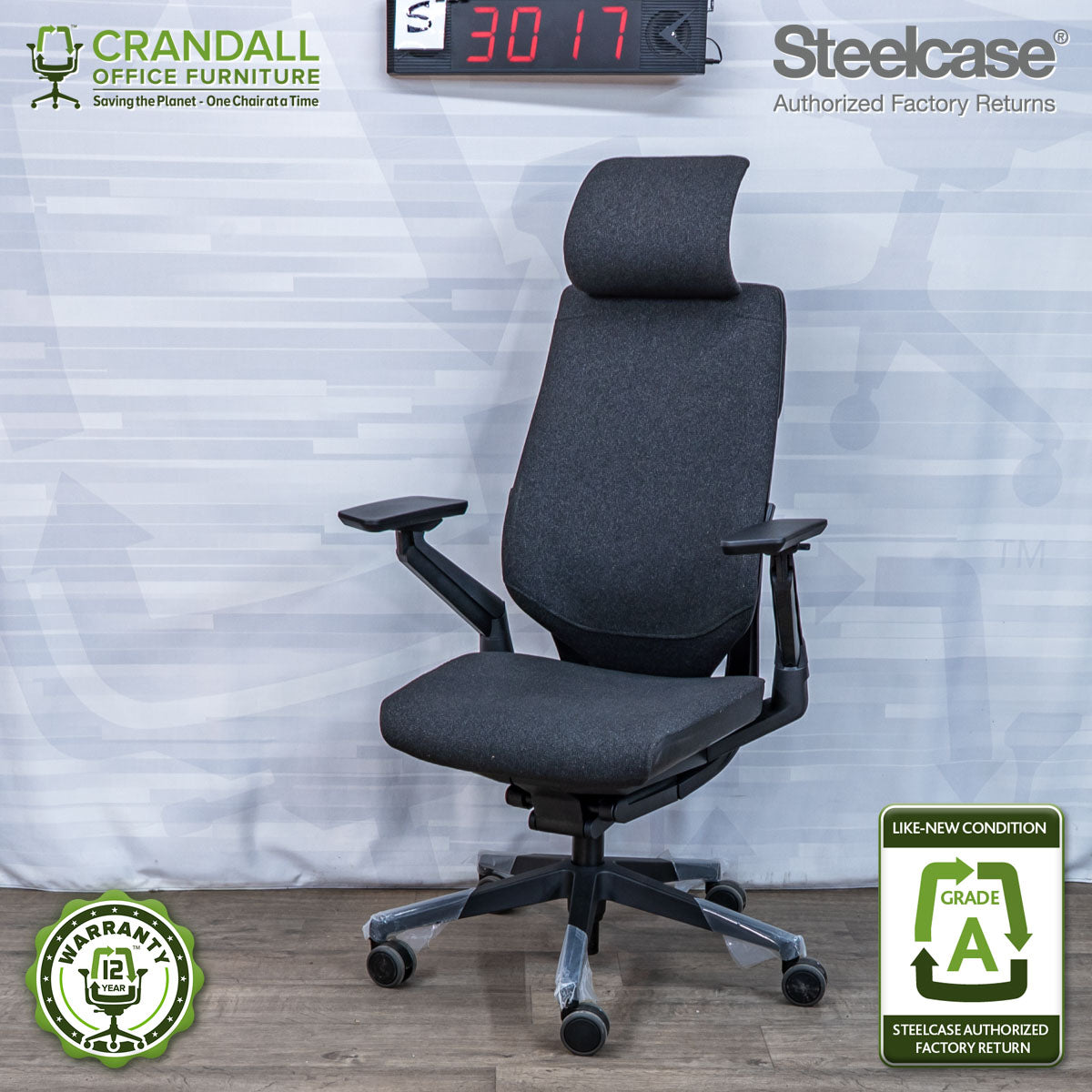 S-3017 - Steelcase Gesture with Headrest - Grade A