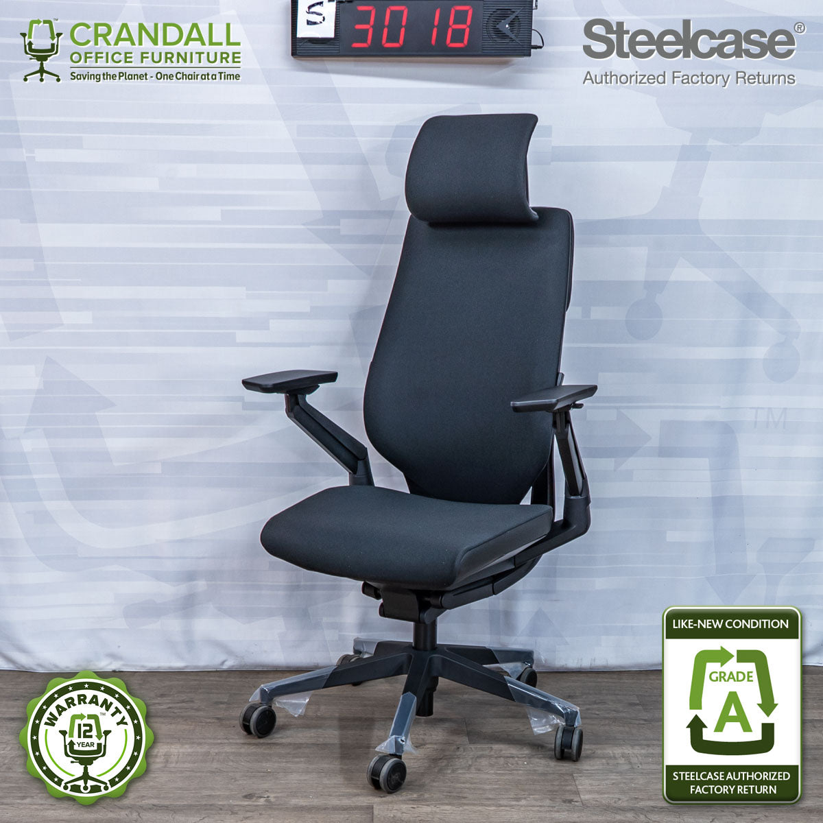 S-3018 - Steelcase Gesture with Headrest - Grade A