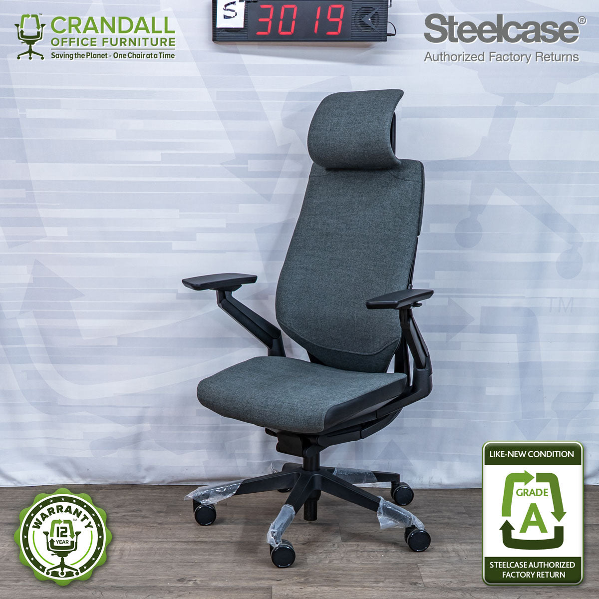 S-3019 - Steelcase Gesture with Headrest - Grade A