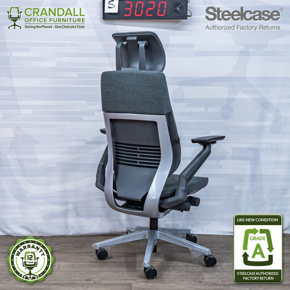S-3020 - Steelcase Gesture with Headrest - Grade A