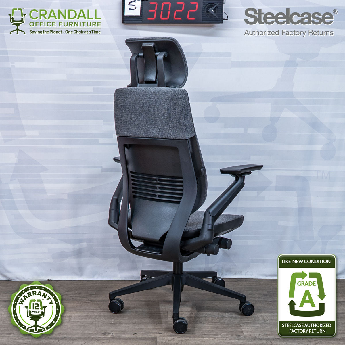 S-3022 - Steelcase Gesture with Headrest - Grade A