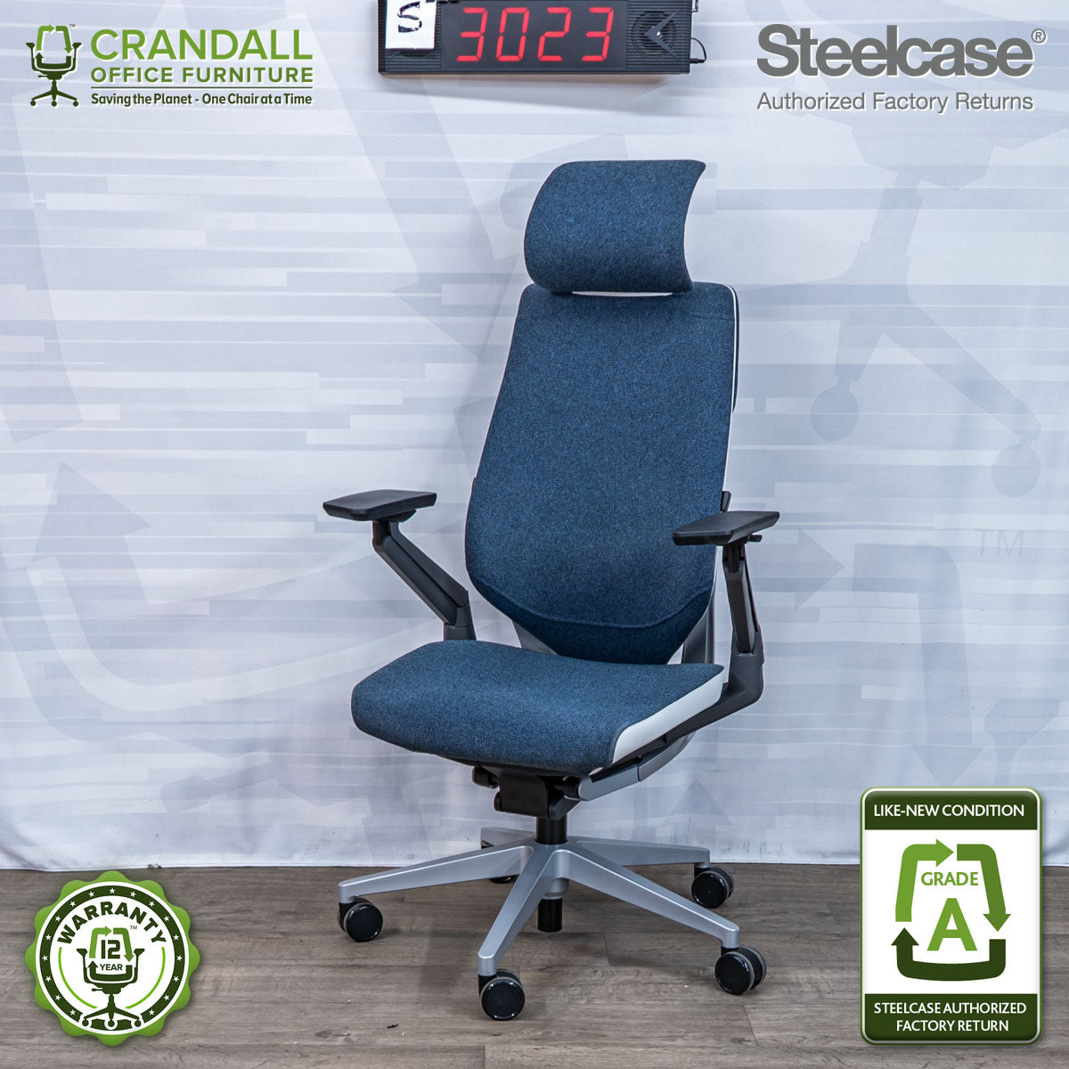 S-3023 - Steelcase Gesture with Headrest - Grade A