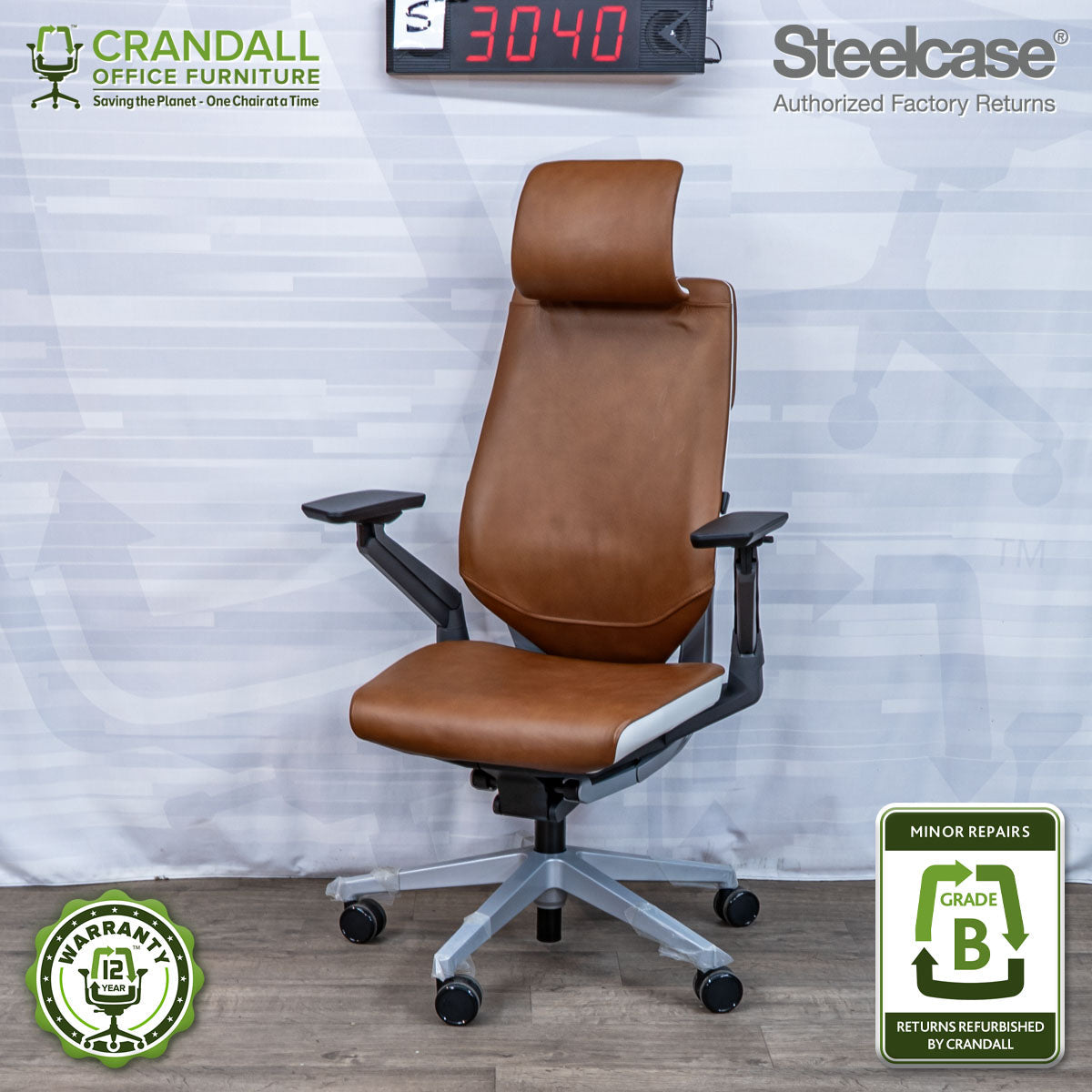 S-3040 - Steelcase Gesture with Headrest - Grade B