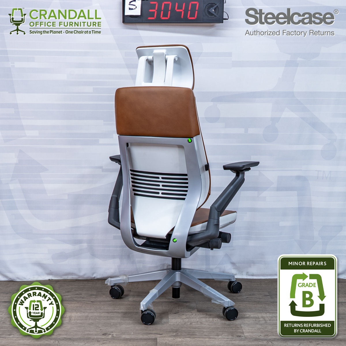 S-3040 - Steelcase Gesture with Headrest - Grade B