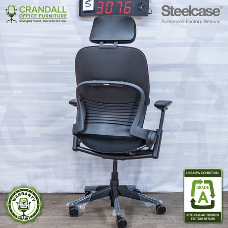 S-3076 - Steelcase V2 Leap with Headrest - Grade A