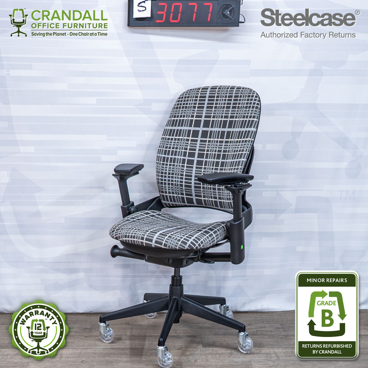 S-3077 - Steelcase V2 Leap - Grade B