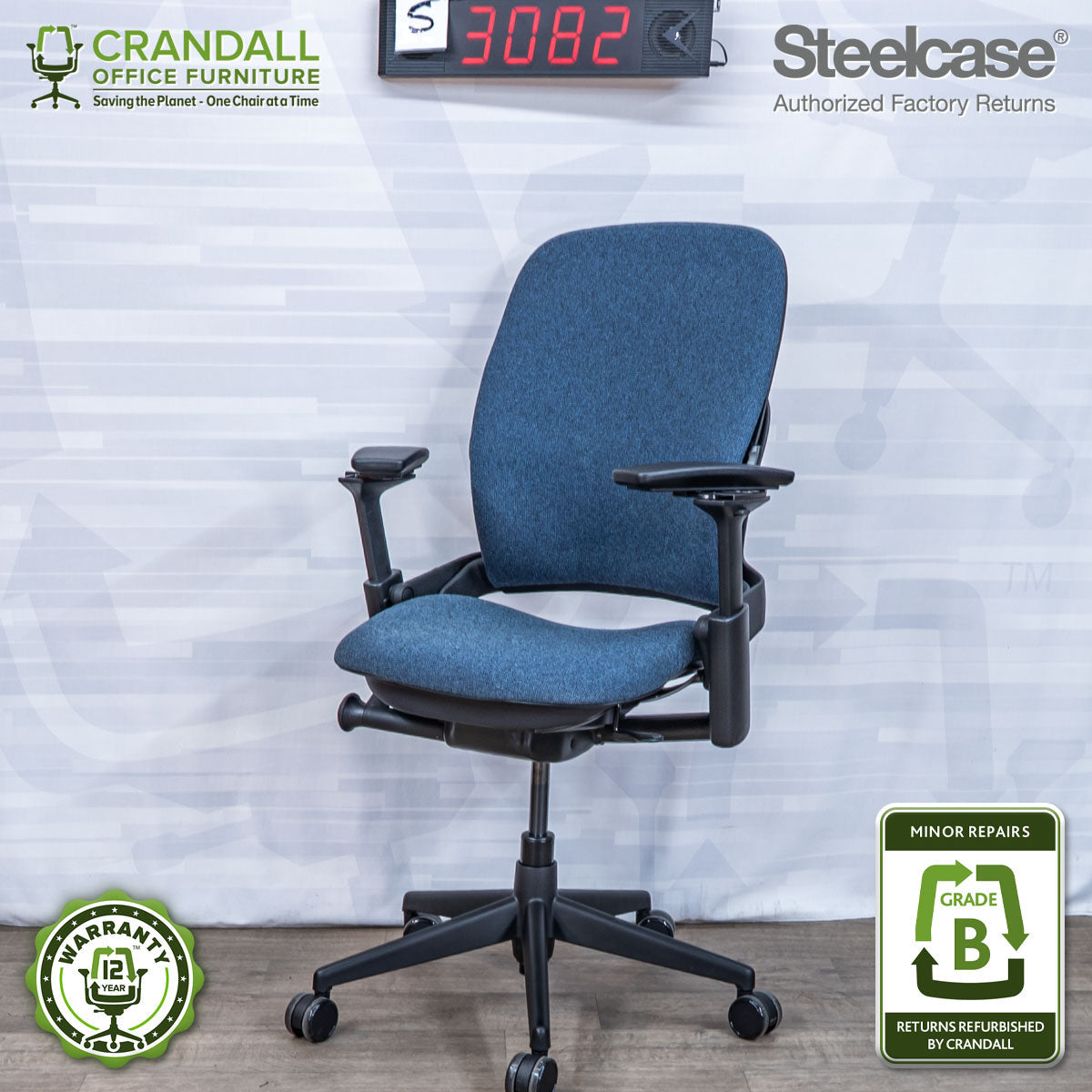S-3082 - Steelcase V2 Leap - Grade B