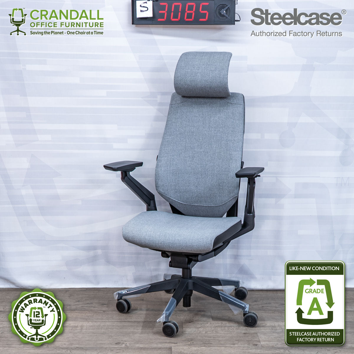 S-3085 - Steelcase Gesture with Headrest- Grade A