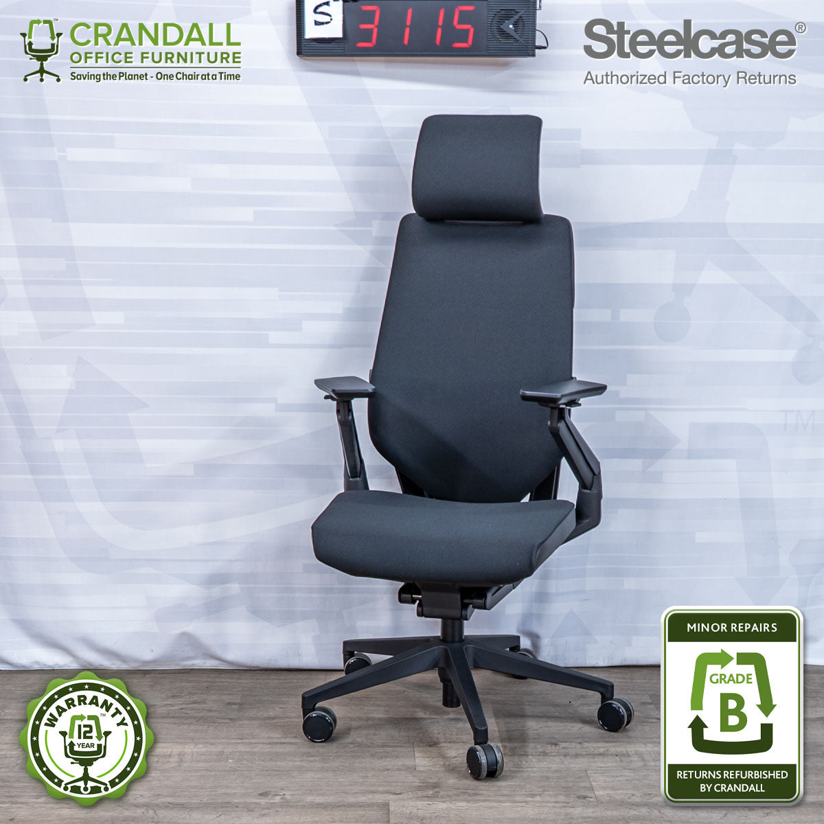 S-3115 - Steelcase Gesture with Headrest - Grade B