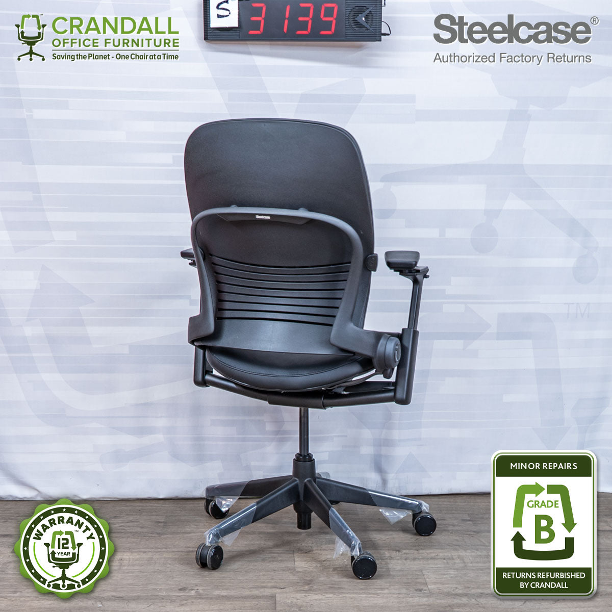 S-3139 - Steelcase V2 Leap - Grade B