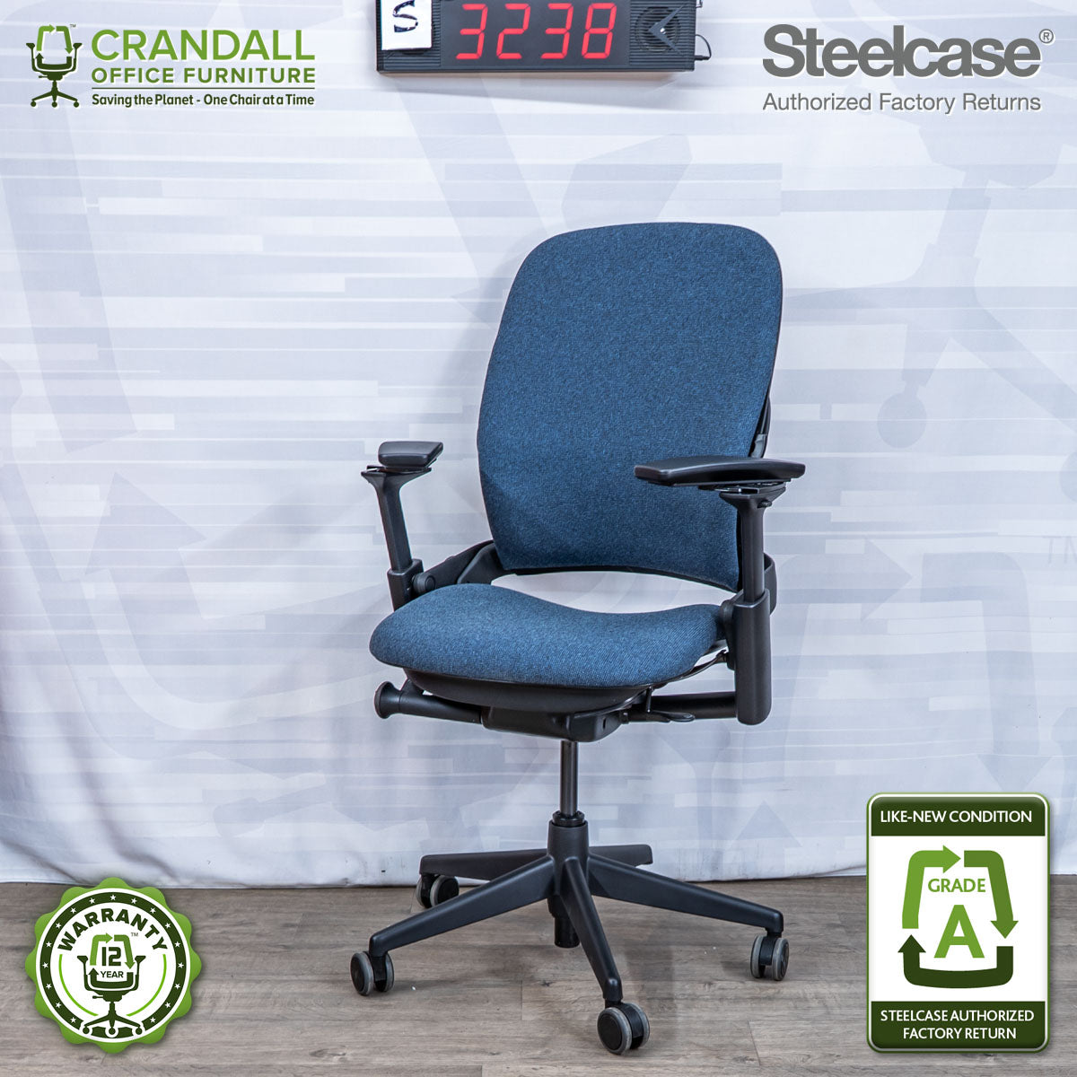 S-3238 - Steelcase V2 Leap- Grade A