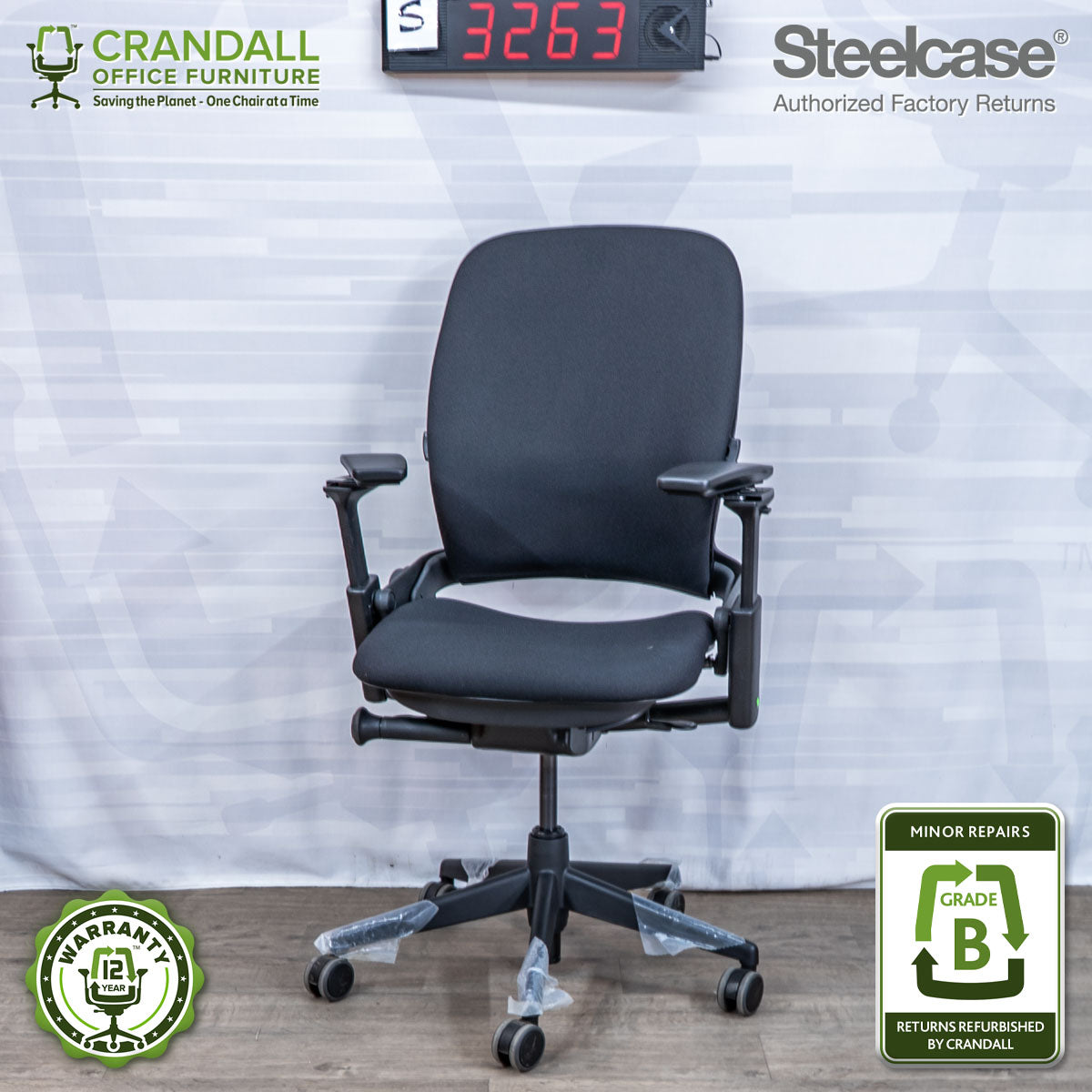 S-3263 - Steelcase V2 Leap- Grade B
