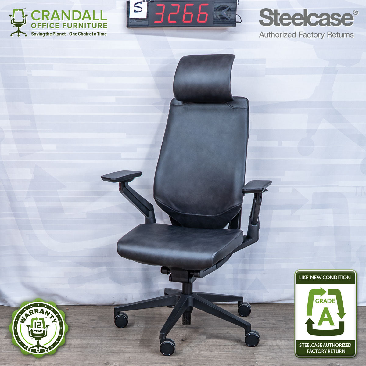S-3266 - Steelcase Gesture with Headrest - Grade A