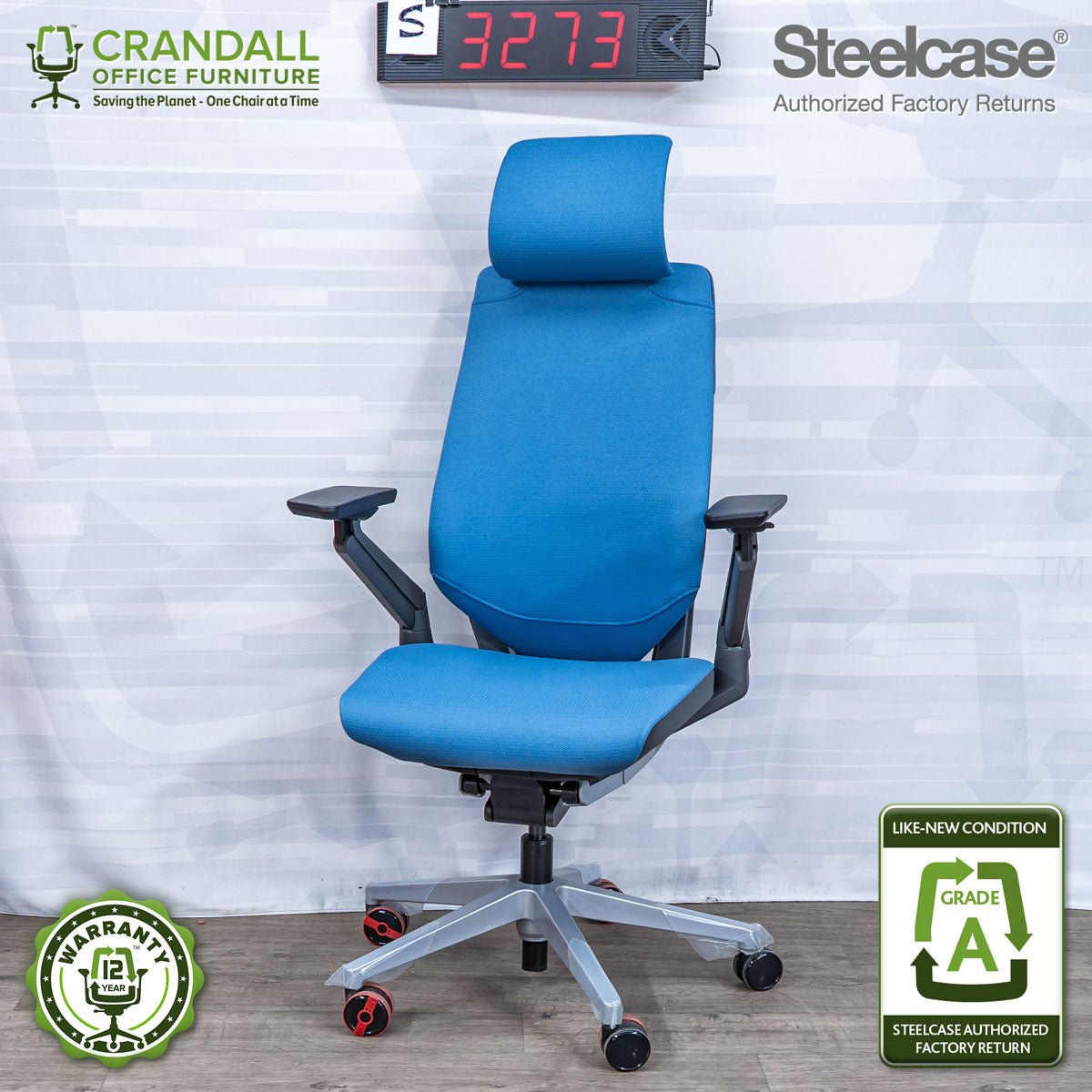 S-3273 - Steelcase Gesture with Headrest - Grade A
