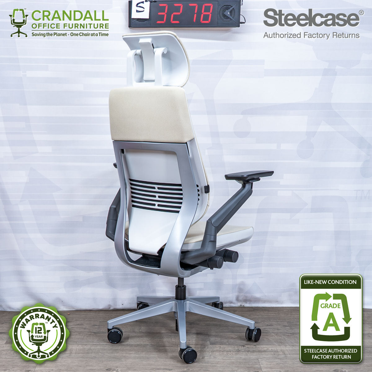 S-3278 - Steelcase Gesture with Headrest - Grade A