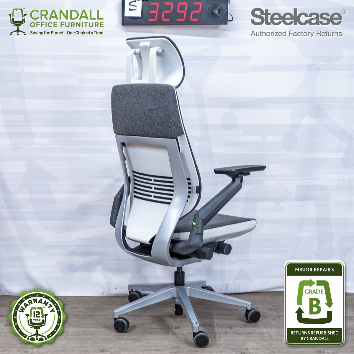 S-3292 - Steelcase Gesture with Headrest - Grade B