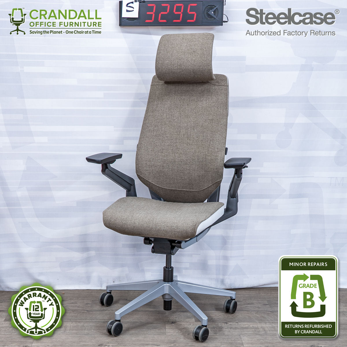 S-3295 - Steelcase Gesture with Headrest - Grade B
