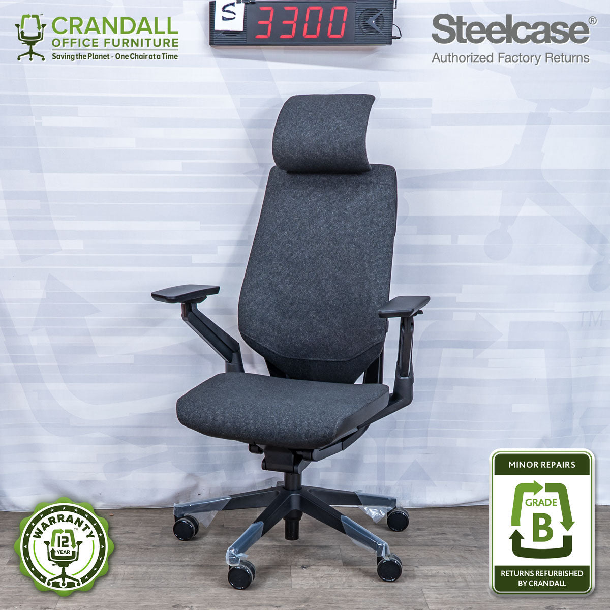 S-3300 - Steelcase Gesture with Headrest - Grade B