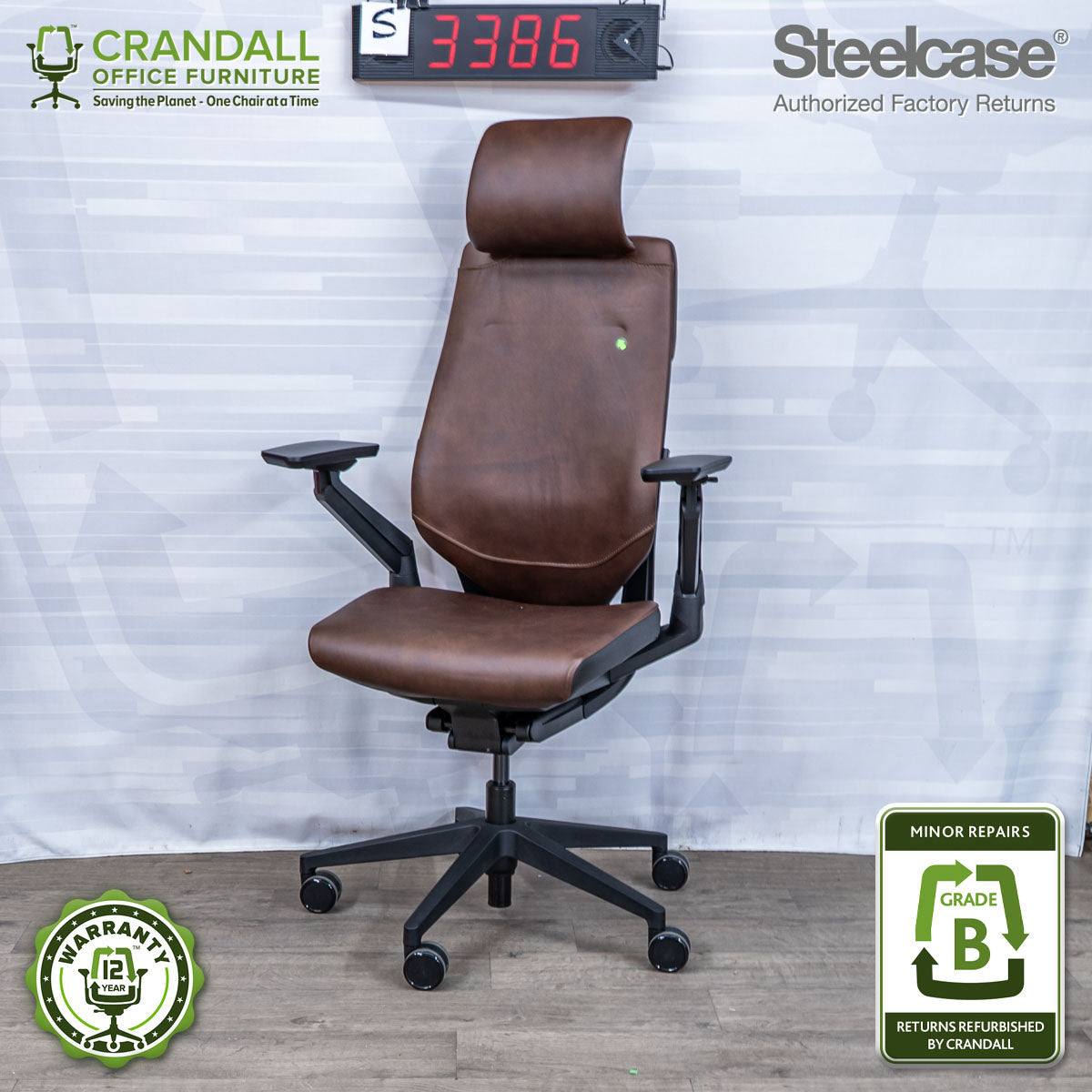 S-3386 - Steelcase Gesture with Headrest - Grade B