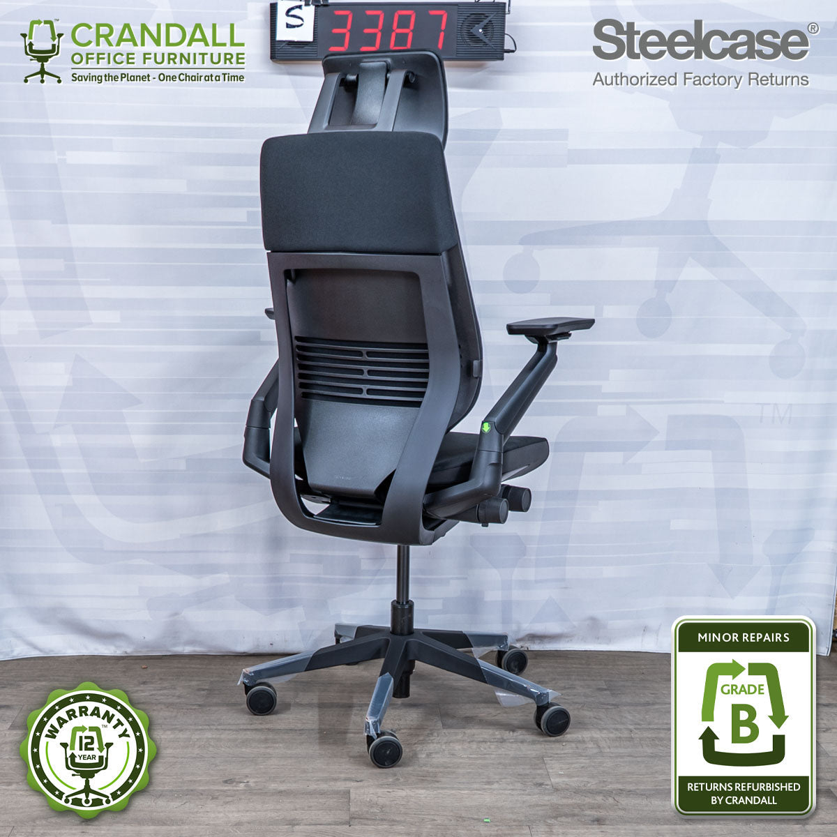 S-3387 - Steelcase Gesture with Headrest - Grade B