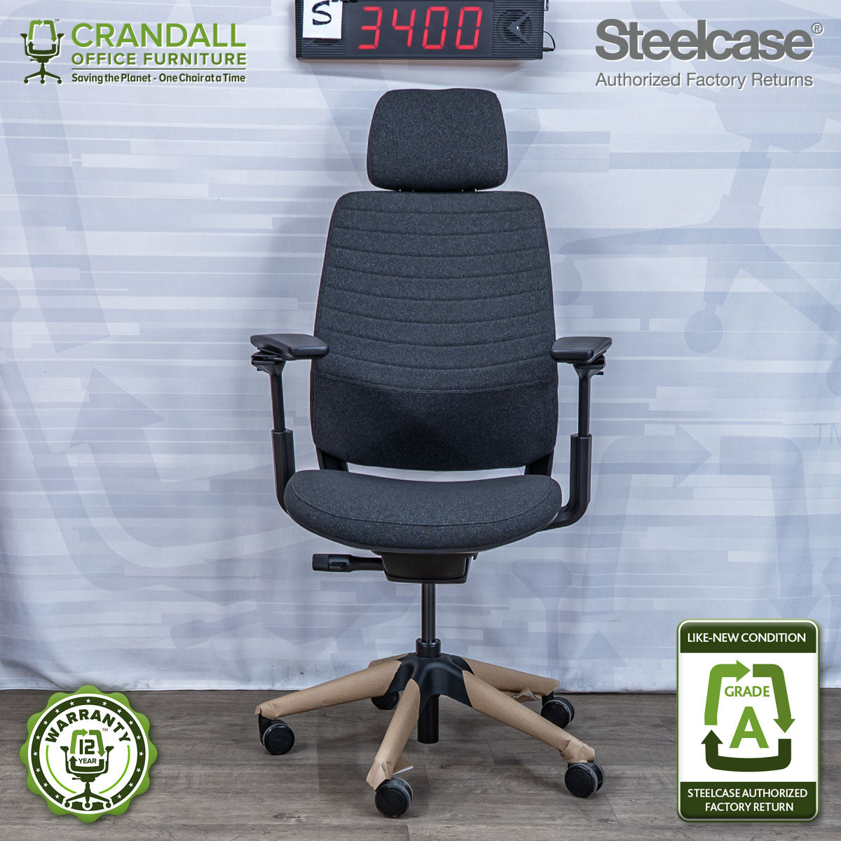 S-3400 - Steelcase Series 2 with Headrest - Grade A – Crandall