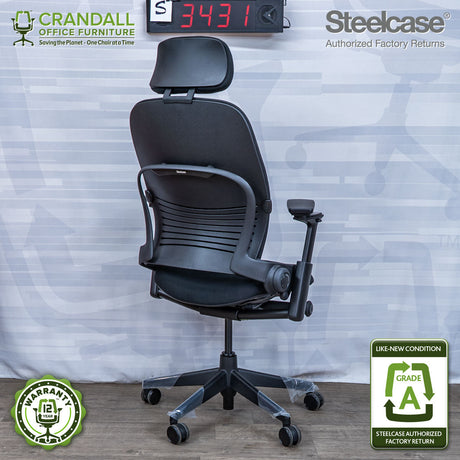S-3431 - Steelcase V2 Leap with Headrest - Grade A