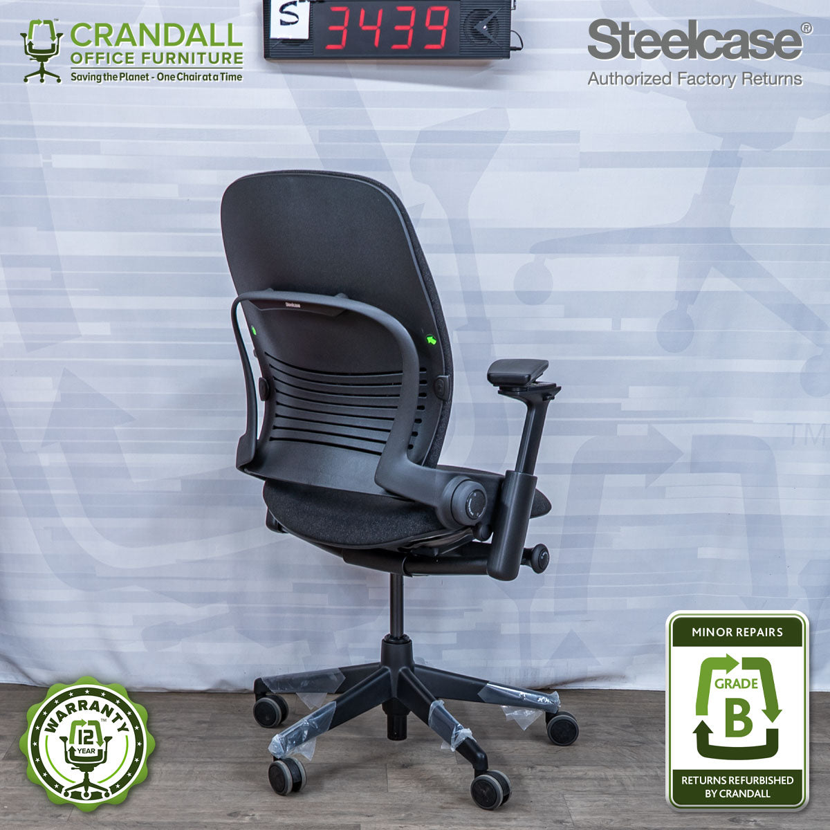 S-3439 - Steelcase V2 Leap - Grade B