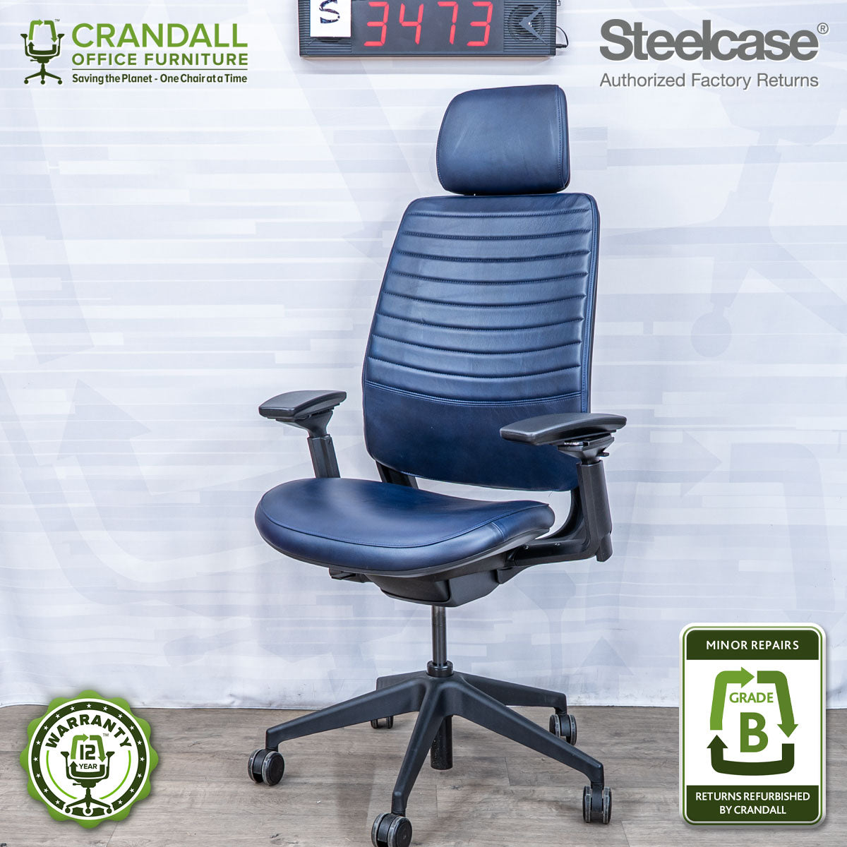 S-3473 - Steelcase Series 2 with Headrest - Grade B