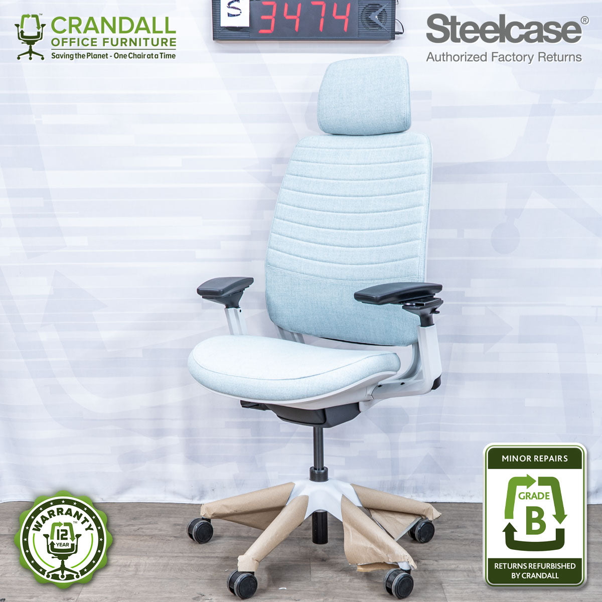 S-3474 - Steelcase Series 2 with Headrest - Grade B