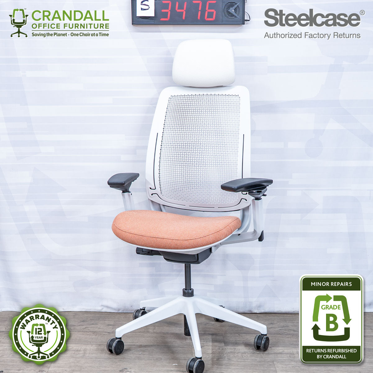 S-3476 - Steelcase Series 2 with Headrest - Grade B