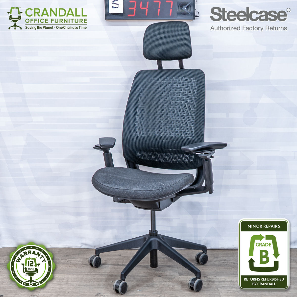 S-3477 - Steelcase Series 2 with Headrest - Grade B
