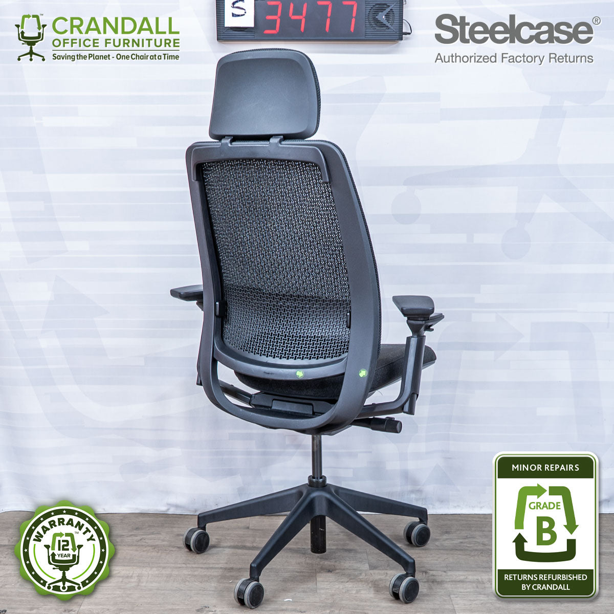 S-3477 - Steelcase Series 2 with Headrest - Grade B