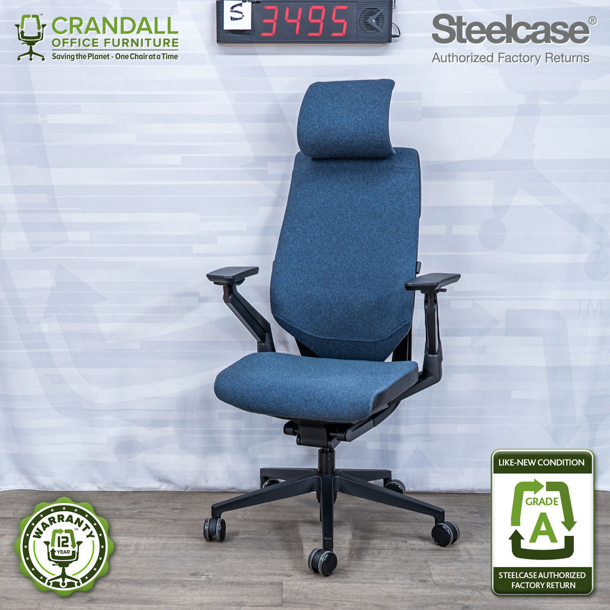 S-3495 - Steelcase Gesture with Headrest - Grade A
