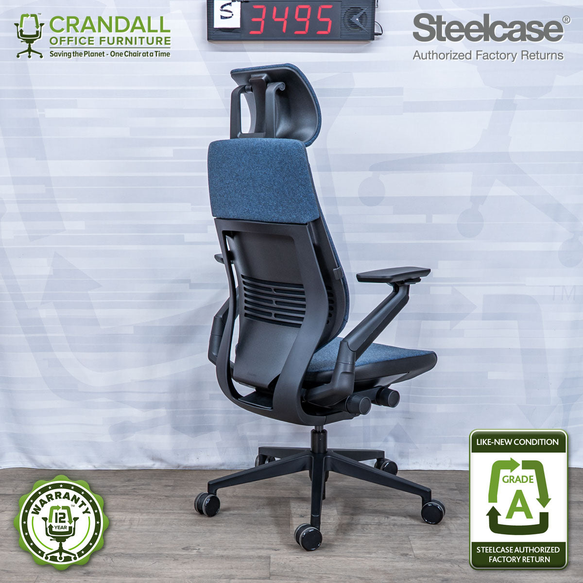 S-3495 - Steelcase Gesture with Headrest - Grade A