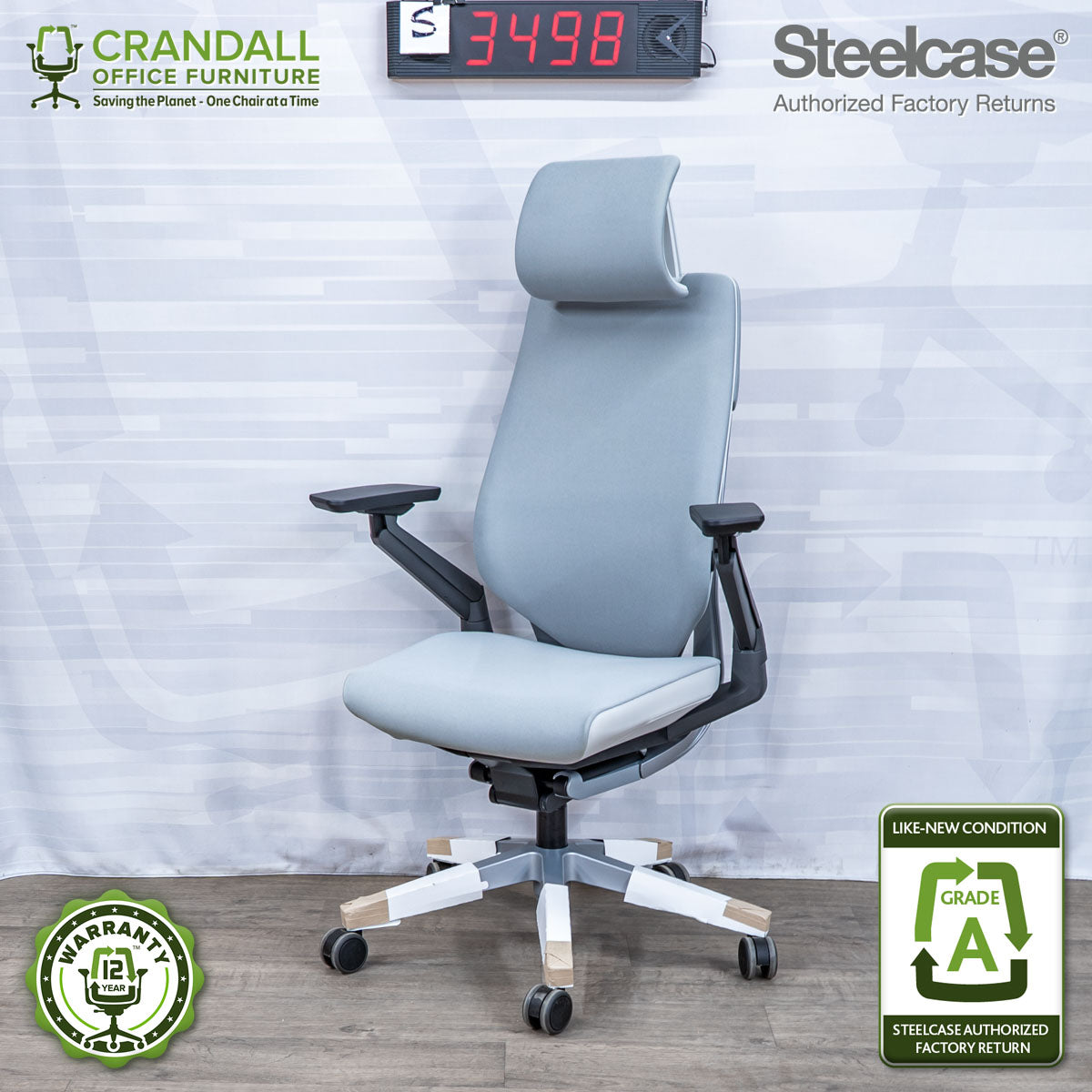 S-3498 - Steelcase Gesture with Headrest - Grade A