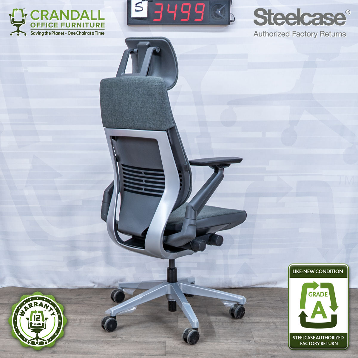S-3499 - Steelcase Gesture with Headrest - Grade A