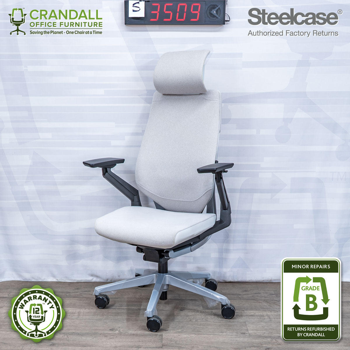 S-3509 - Steelcase Gesture with Headrest - Grade B