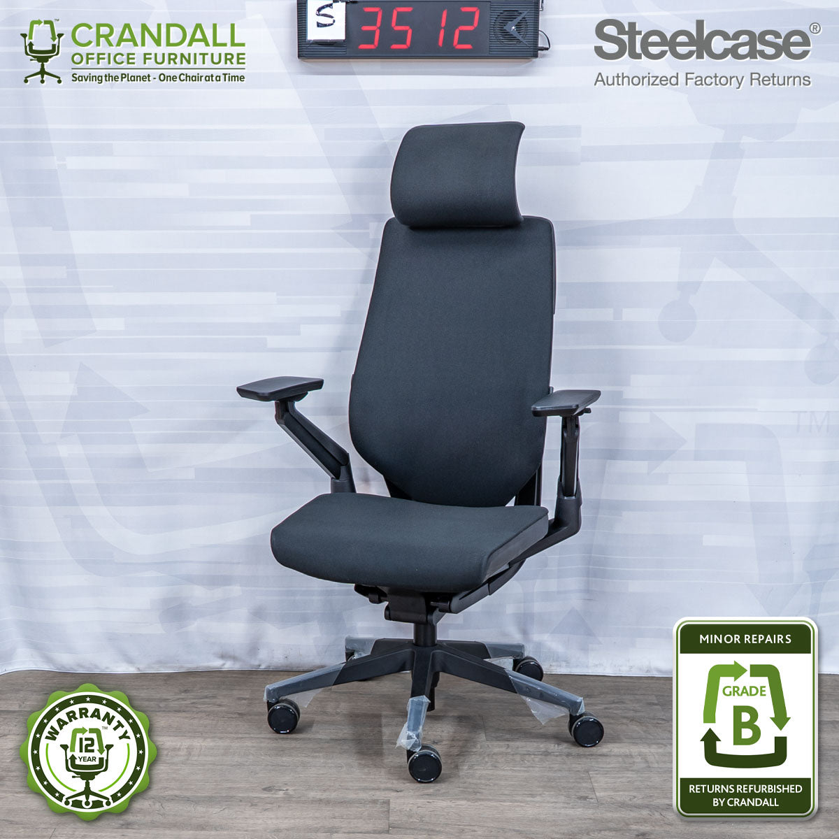 S-3512 - Steelcase Gesture with Headrest - Grade B