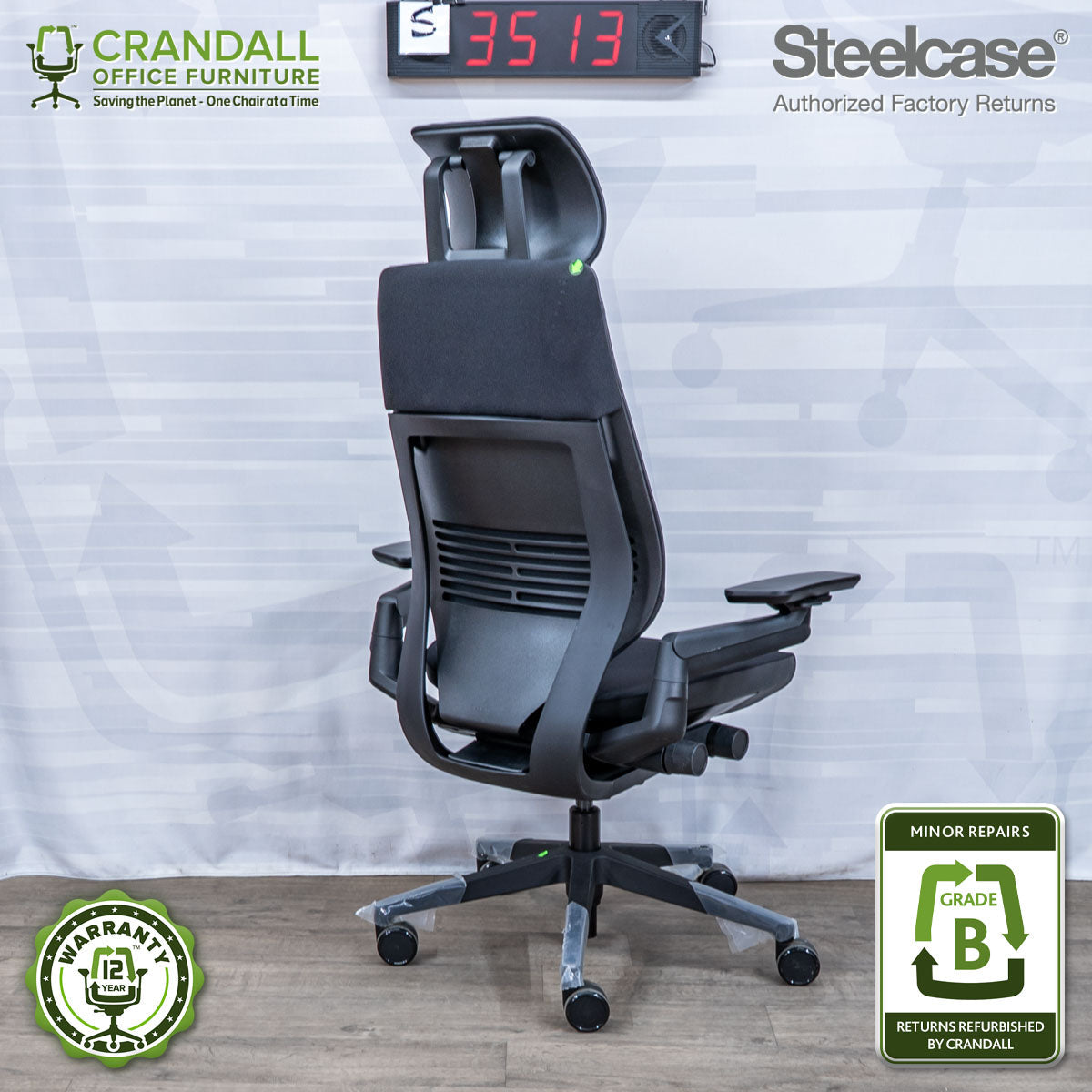 S-3513 - Steelcase Gesture with Headrest - Grade B